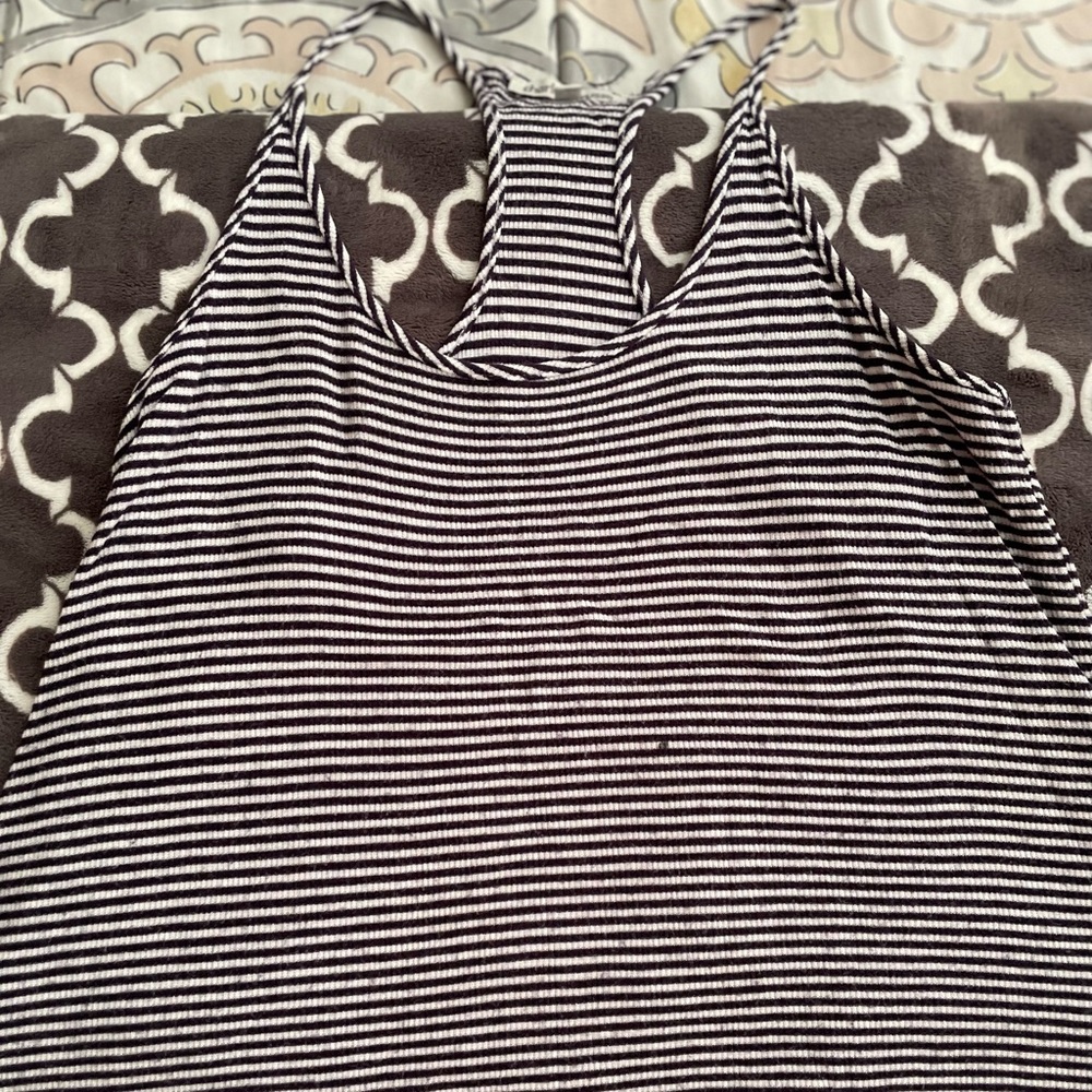 Striped crop tank top